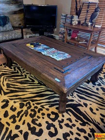 Rustic Dark Wood Coffee Table