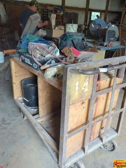 Rolling Shop Cart & Contents