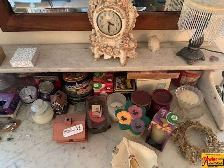 Lamp, Clock, Candles & More (Dresser not Included) image