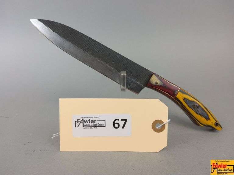 Handmade File Steel Knife with Decorative Handle image
