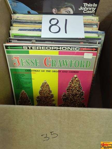 Collection of Various Music Vinyl Records - Johnny Cash, Jesse Crawford, and More image
