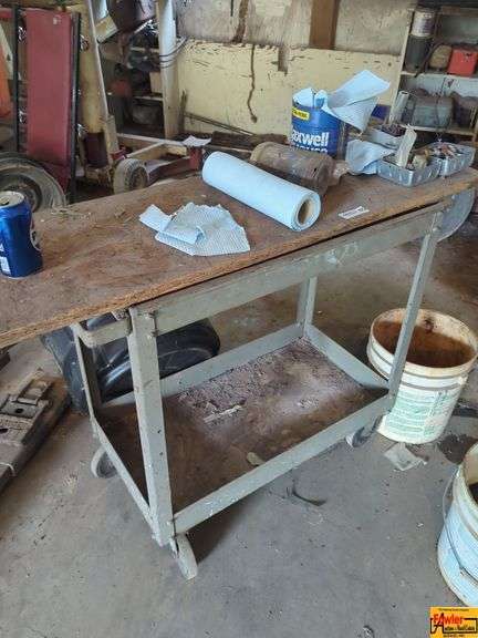 Rolling Shop Cart & Contents