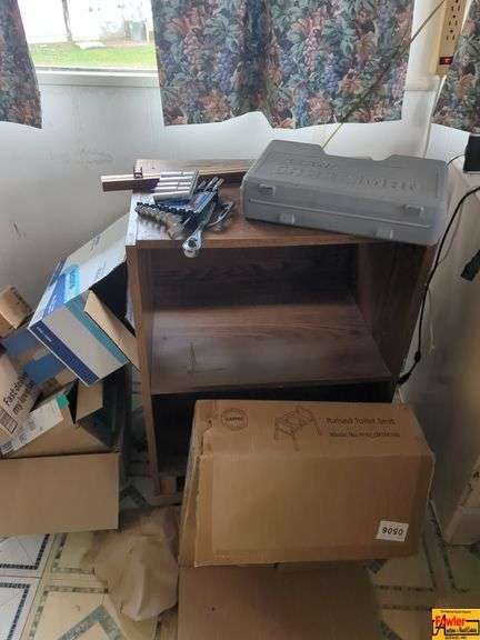 Wooden Shelf & Floor Lamp image