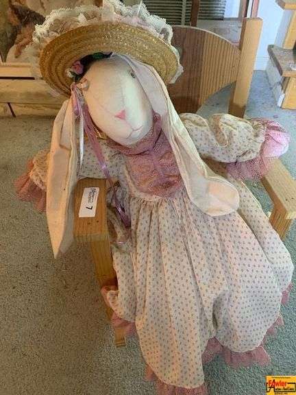 Small Rocker with Country Bunny Doll image