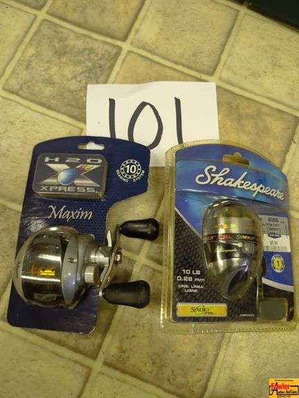 (2) Fishing Reels:  H2O Maxim & Shakespeare Synergy image