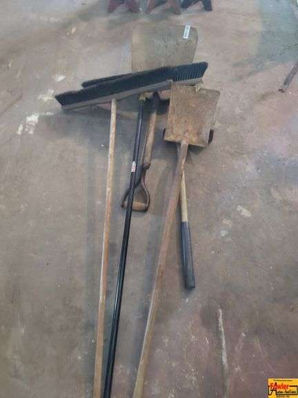 Assorted Shop Brooms & Shovels