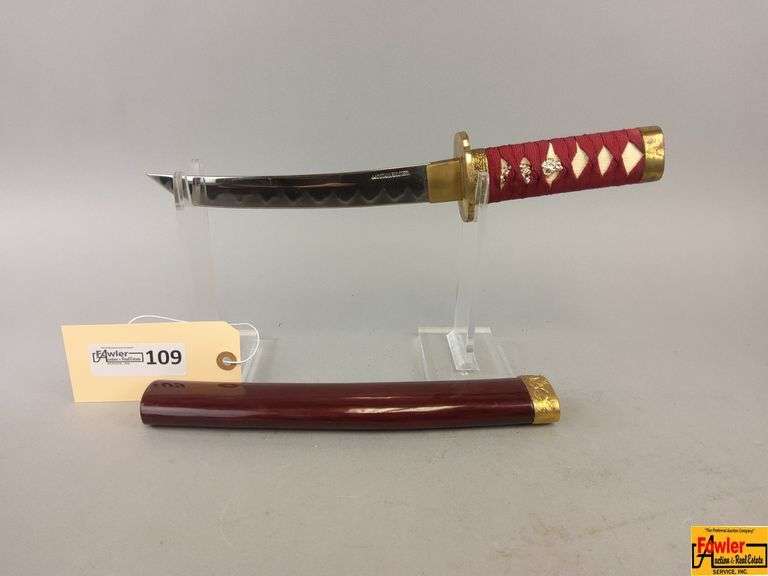 Decorative Japanese-Style Short Sword With Scabbard image
