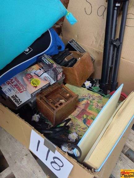 Miniature Wood Saloon, Heirloom Quartz Wall Clock, Camera Tripod, Books & More image