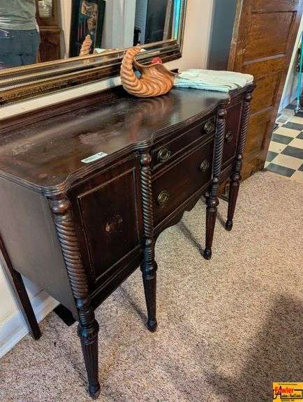 Vintage Style Wood Sideboard with Two Drawers