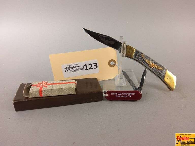 Pocket Knife with Eagle Design and Army Garrison Pocket Knife image