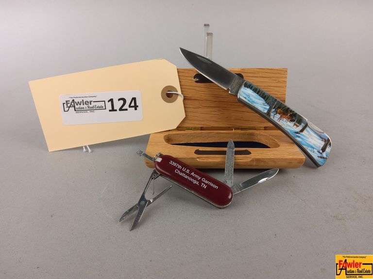 Vanadium Steel Pocket Knife with Deer Scene and Swiss Army Knife image