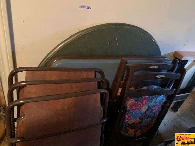 Round Table, Card Table, Assorted Folding Chairs image