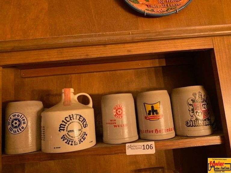 Vintage Stoneware Mugs & Jug image