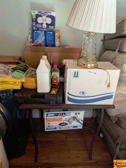 Table & Contents: Table Lamp, , Security Light, Cleaning Items & More