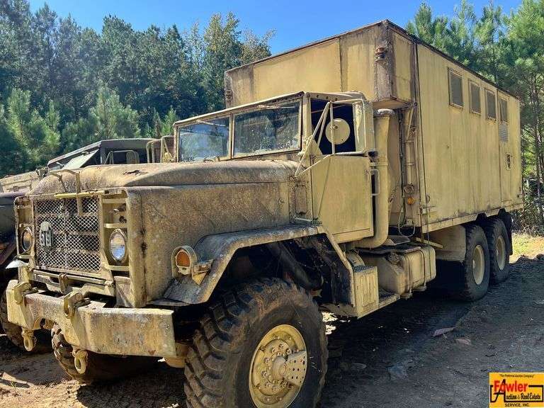 Military 5-Ton Truck with Enclosed Box; 517 Miles Showing; Starts & runs; Works With Lots #16, #19, #42, #43, #82, #102, #119 & #122; Bill Of Sale Only image
