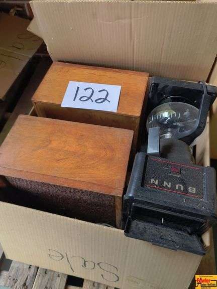 Boxes With Speakers, BUNN Coffee Maker, Watering Can & More image