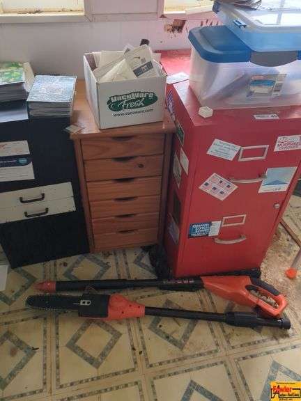 2 Two Drawer Filing Cabinets & 1 Wooden Cabinet image