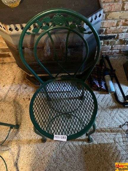 Vintage Green Wrought Iron Bistro Chair image