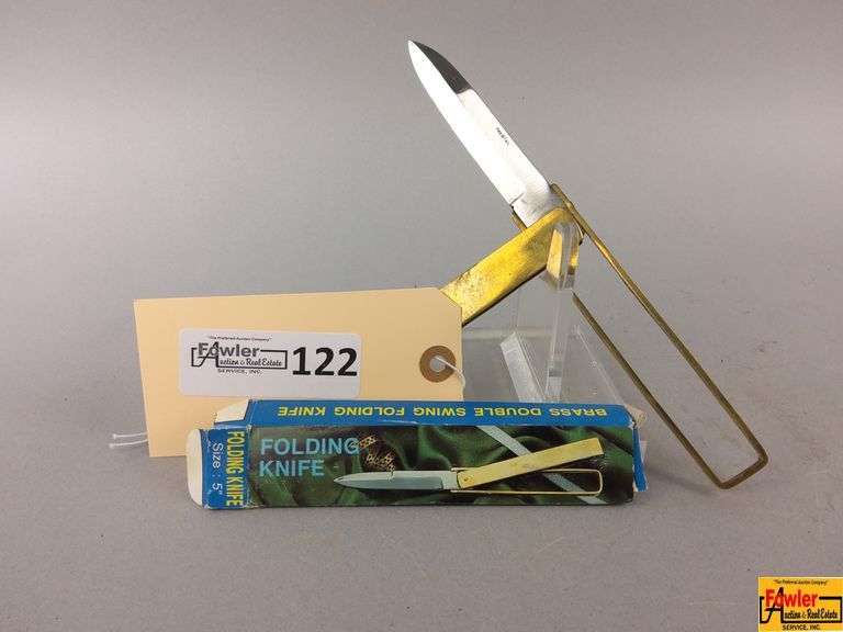 Brass Double Swing Folding Knife Pakistan Made image