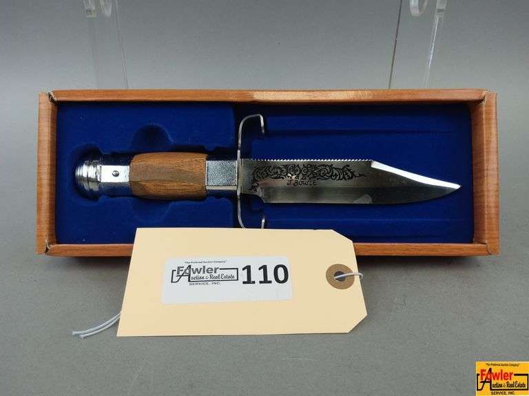 Decorative J. Bowie Knife with Wooden Handle image
