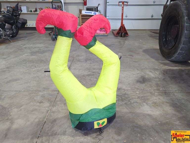 Inflatable Upside-Down Elf Legs Decoration image