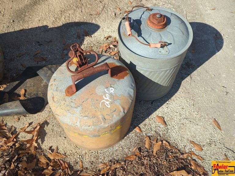 (2) Vintage Style Metal Gas Cans image