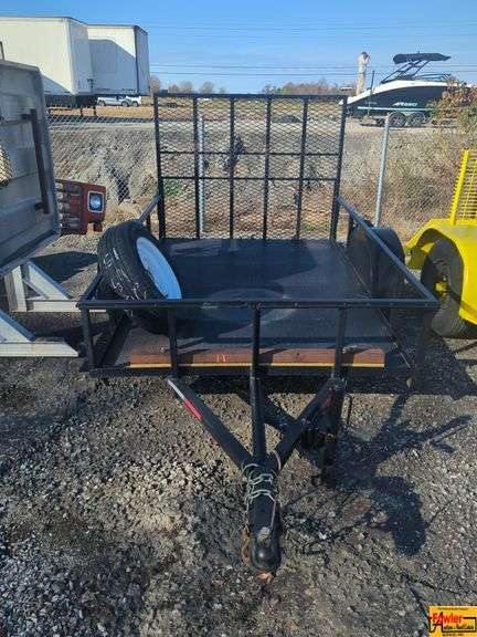 Utility Trailer; 5'x8' With Steel Floor & Mesh Tail Gate & Spare Tire, Bill Of Sale Only image