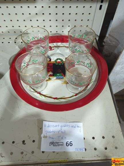 (4) Dessert Goblets & Tray (H155) image