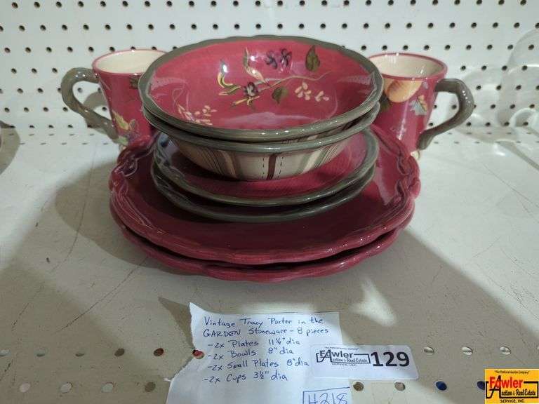 Vintage Tracy Porter 'In The Garden' Stoneware-8 Pieces (H218) image