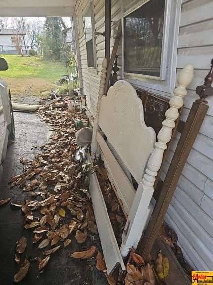 Contents under Carport (car not included) Headboards, Glass table, and Cushions image