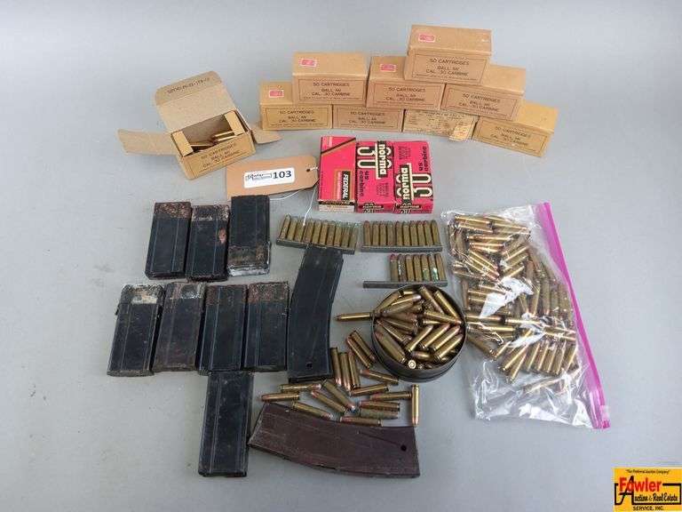 .30 Carbine Ammunition and Magazine Lot image