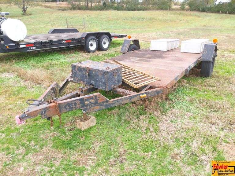 16' Trailer With Mounted Black Tool Box (Tool Boxes not included); Bill Of Sale Only image