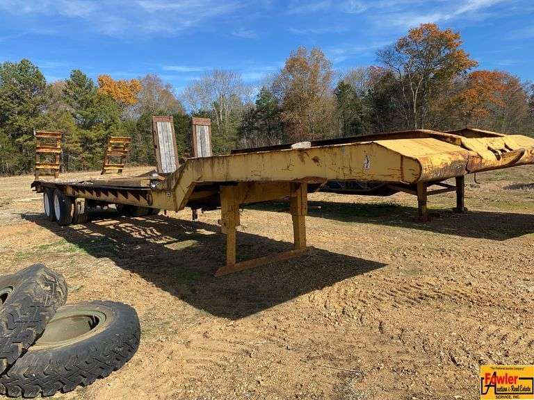 40' Lowboy Trailer With Manual Ramps; Bill Of Sale Only image