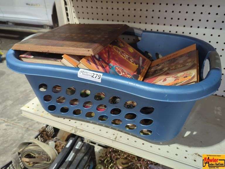 Clothes Basket Filled With Miscellaneous Books image