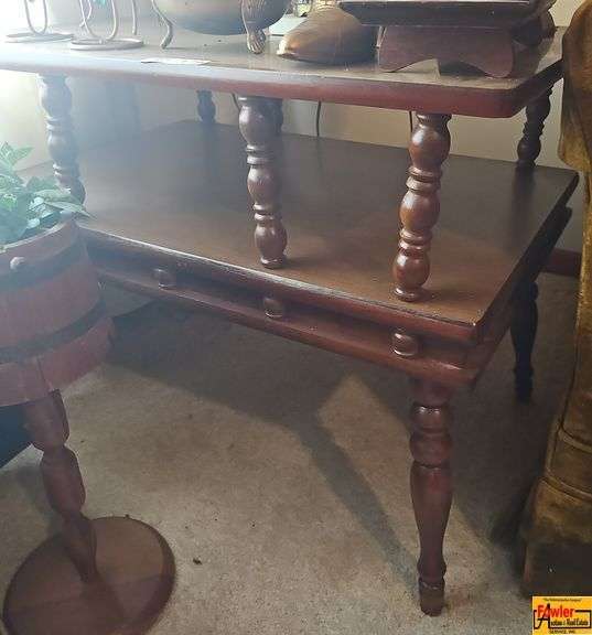 Two-Tier Wooden Side Table image
