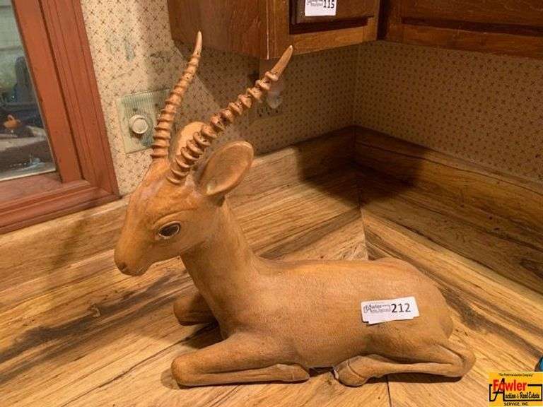 Wooden Antelope Sculpture image