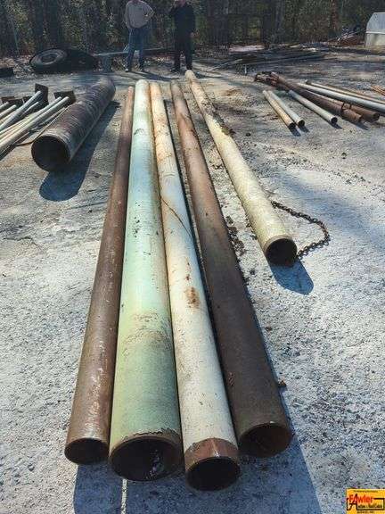 Various Sized Metal Pipes; 20' long, 6", 7" & 9" diameter image