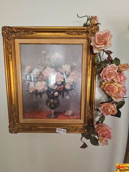 Picture of Floral Arrangement in a Vase & Rose Vine image