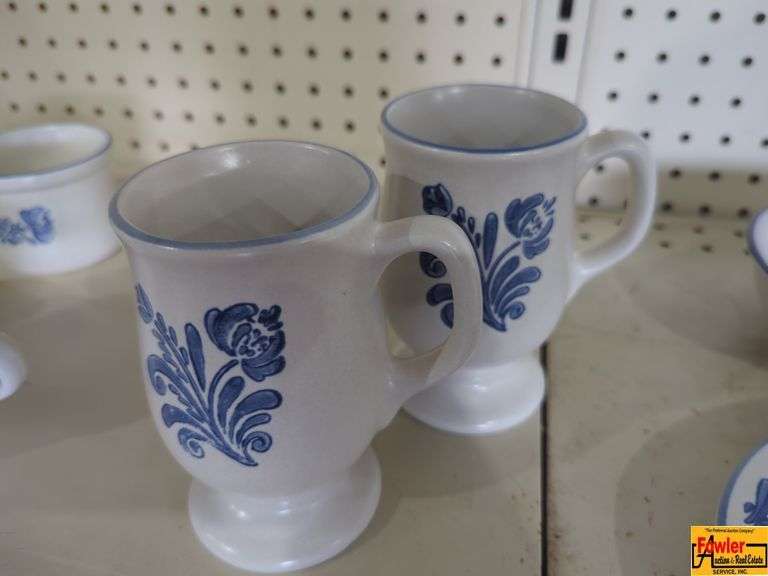 2 Vintage 1970s Pfaltzgraff Yorktowne Footed Mugs (H324) image