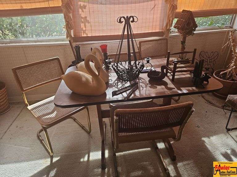 Dining Room Table with Four Chairs and contents on Table image