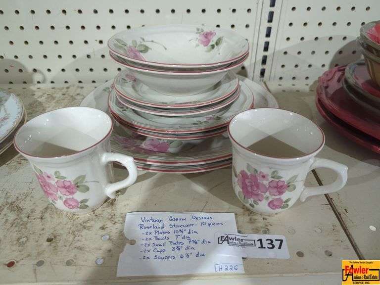 Vintage Gibson Designs Roseland Stoneware-10 Pieces (H226) image