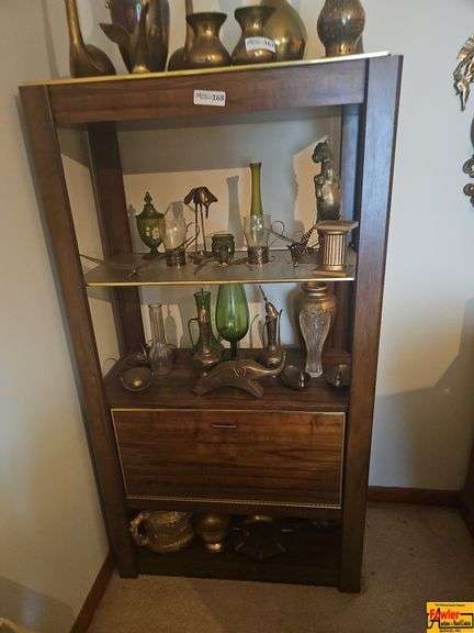 Wooden Display Cabinet (Items on Shelves Not Included, Items in Cubbie Hole are)) image