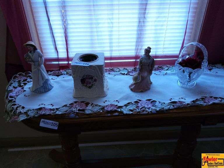 Contents on Accent Table: Figurines & More (Table Sold in lot 105) image