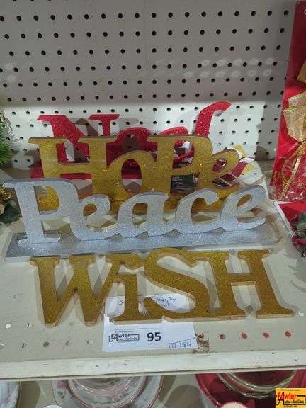 Christmas Decor:  Peace, Hope, Joy, Wish, Noel (H184) image