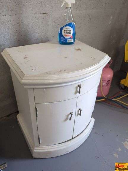 White Painted Corner Cabinet with Storage image