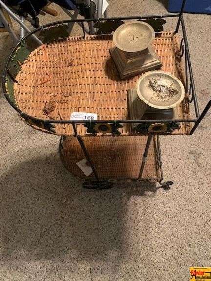 Vintage Beverage Cart & Candle Holders image