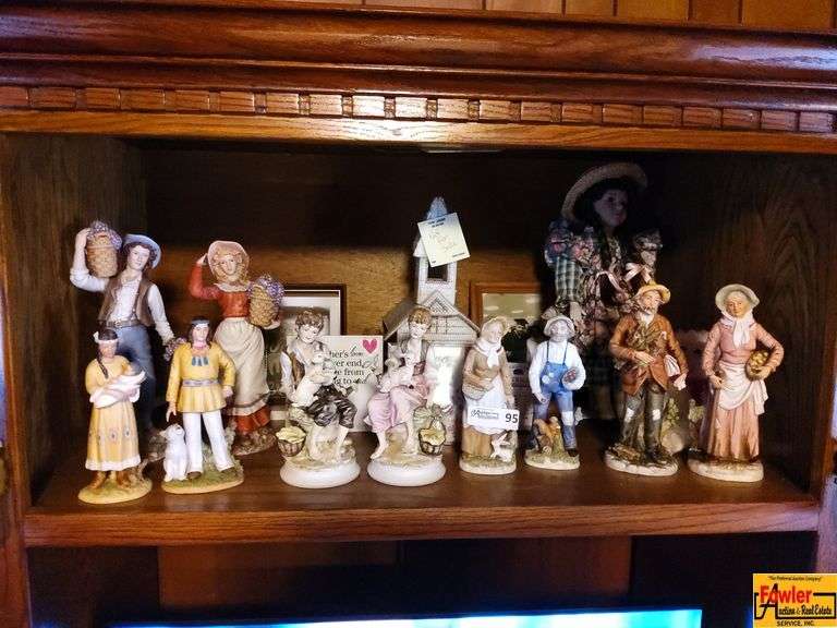 Contents of Shelf in Entertainment Center: Figurines & More (Church in back not Included) image