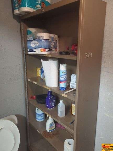 Metal Shelving Unit with Contents image