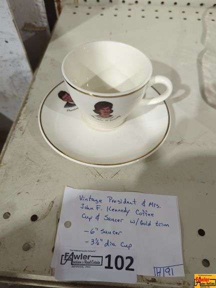 Vintage President & Mrs. John F. Kennedy Coffee Cup & Saucer (H191) image