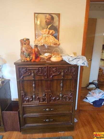 Ornate Brown Wooden Dresser image